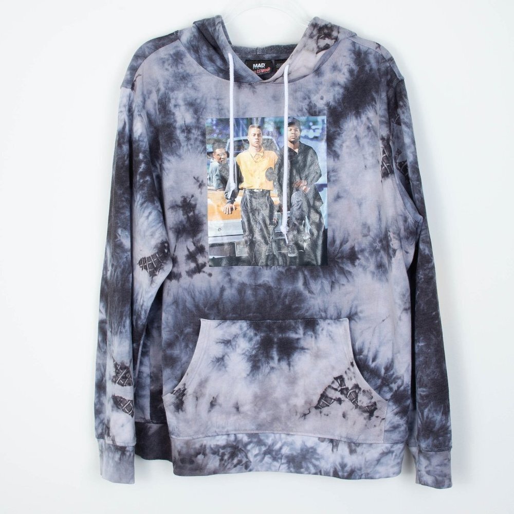 Mad Engine Boyz N the Hood 90s Tie Dye Hoodie‎ Sweatshirt Size L Y2K Streetwear